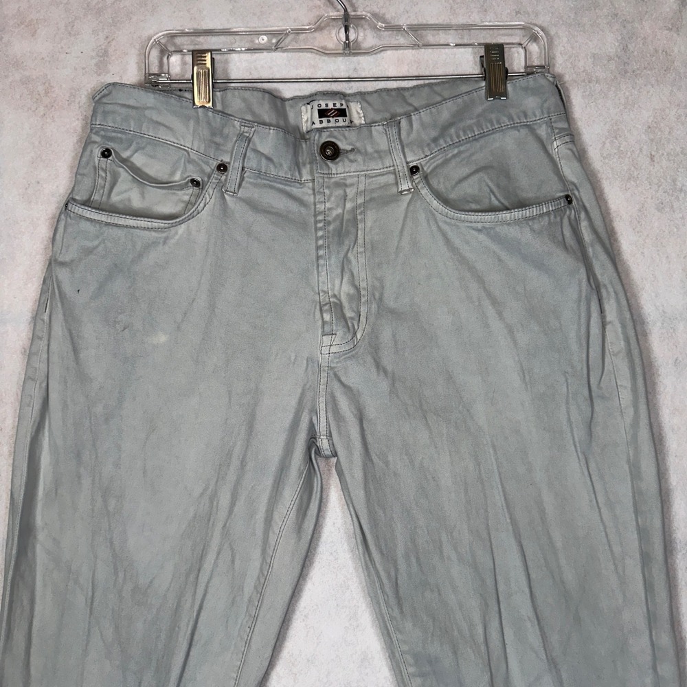 Joseph Abboud Pants Mens 34x30 Light Gray Good Casual Five Pocket Geometric - Picture 3 of 16